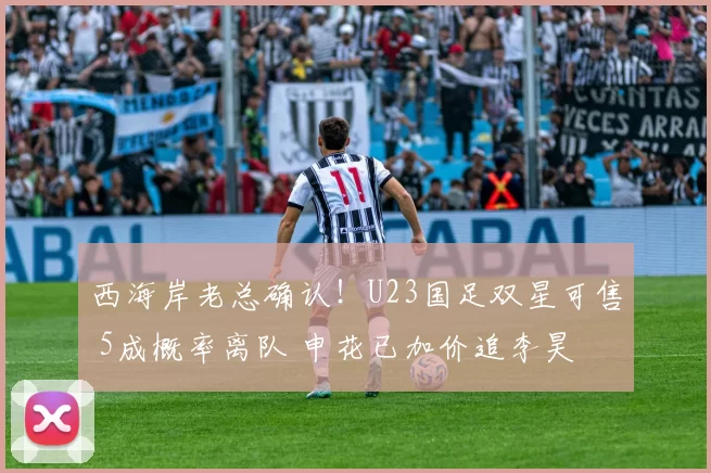 西海岸老总确认！U23国足双星可售 5成概率离队 申花已加价追李昊